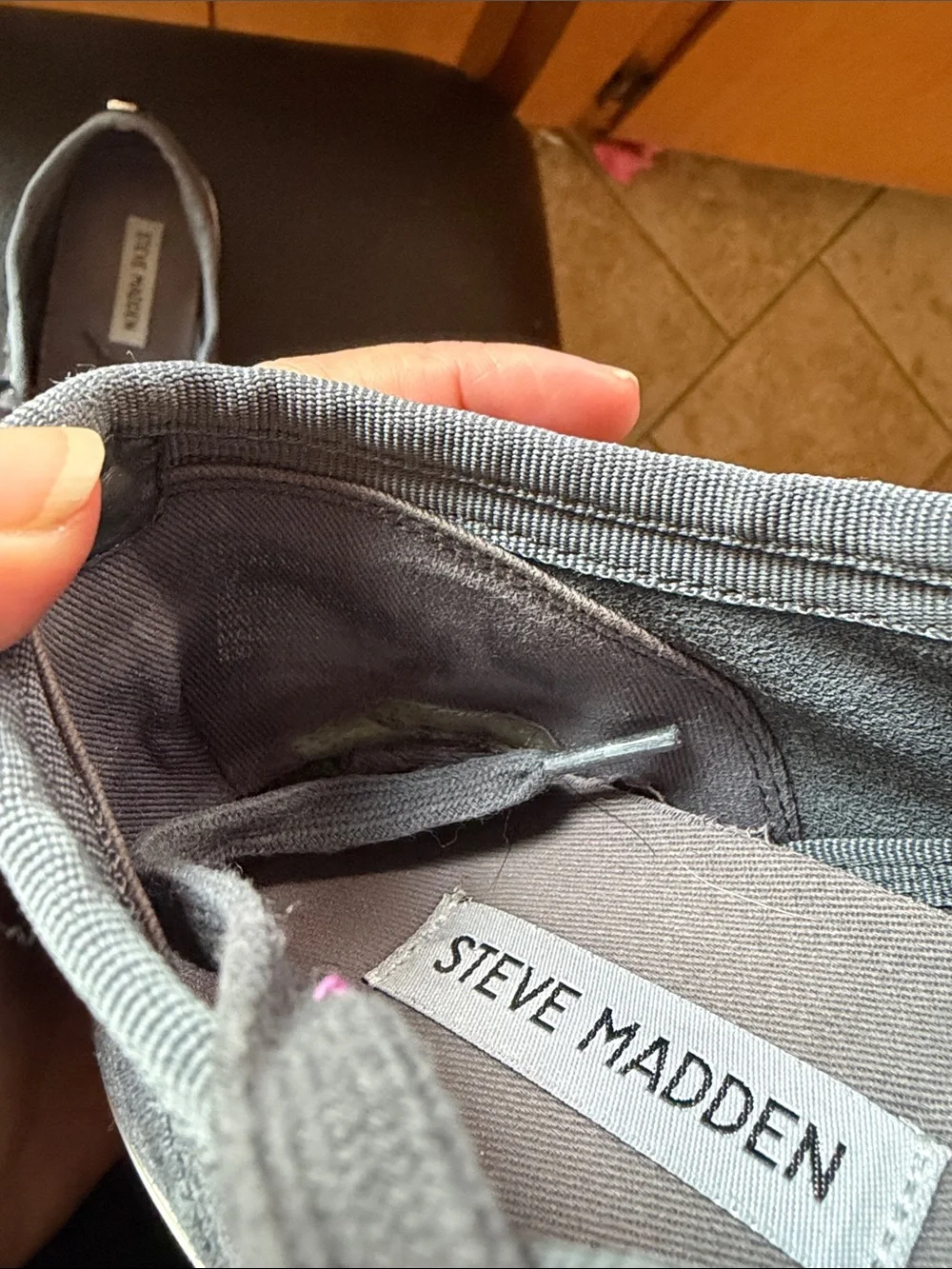 Steve Madden Women’s Gray Canvas Platform Sneakers